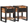 vidaXL Tables de chevet 2 pcs multicolore bois massif de manguier brut
