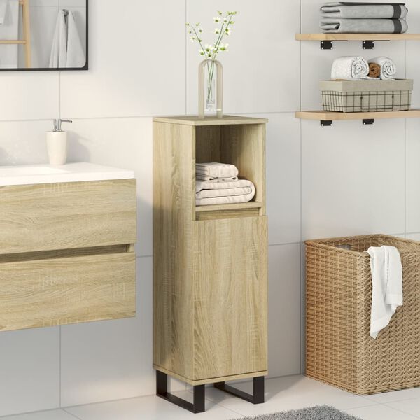 vidaXL Armoire salle de bain chêne sonoma 30x30x100 cm