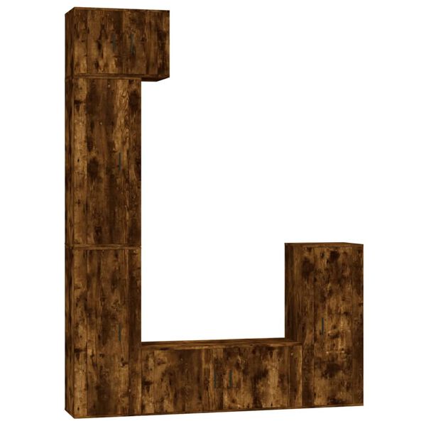 vidaXL Ensemble de meubles TV 5 pcs Chêne fumé Bois d'ingénierie