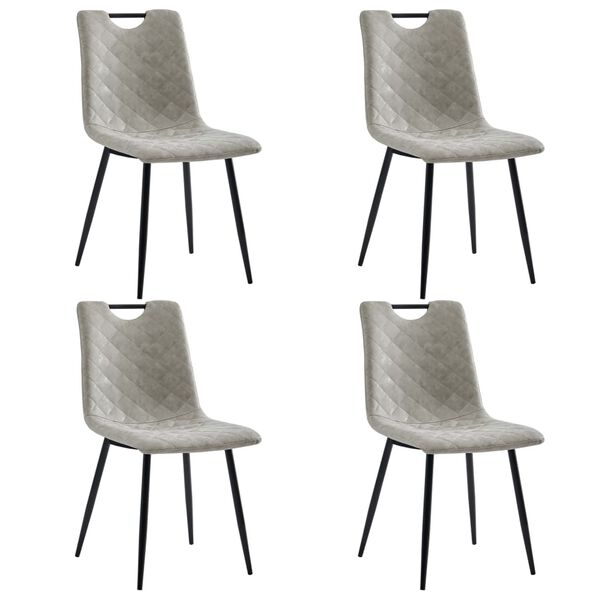 vidaXL Chaises &agrave; manger lot de 4 gris clair similicuir