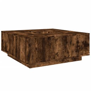 vidaXL Table basse ch&ecirc;ne fum&eacute; 100x100x40 cm bois d'ing&eacute;nierie