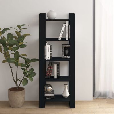 vidaXL Bibliothèque/Séparateur de pièce Noir 60x35x160 cm Bois massif