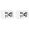 vidaXL Cabinet en verre mural LUCCA 2 pc Blanc brillant