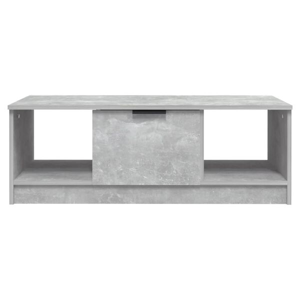 vidaXL Table basse gris béton 102x50x36 cm bois d'ingénierie