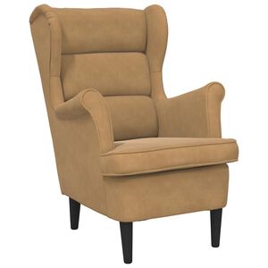 vidaXL Fauteuil marron velours