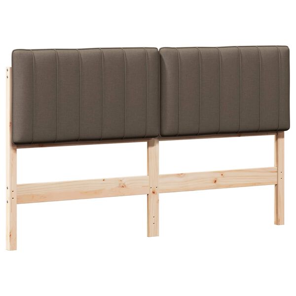 vidaXL T&ecirc;te de lit capitonn&eacute;e Marron et Taupe 150 cm Pin massif