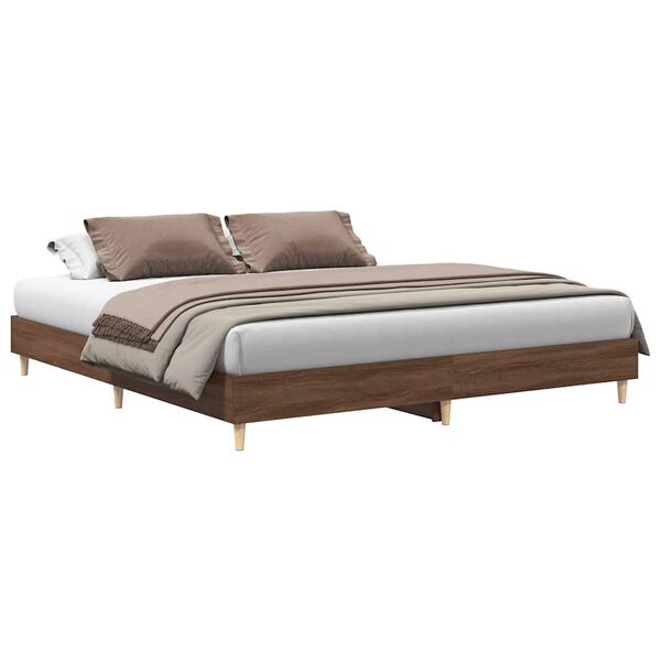 vidaXL Cadre de lit sans matelas ch&ecirc;ne marron 160x200 cm