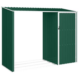 vidaXL Abri &agrave; bois de jardin Vert 245x98x159 cm Acier galvanis&eacute;