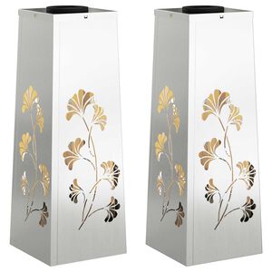 vidaXL Lumi&egrave;re de chemin LED solaire 2 pc Blanc chaud 18 x 18 x 50 cm