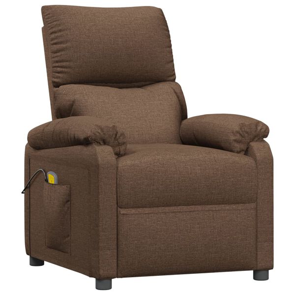vidaXL Fauteuil de massage Marron Tissu