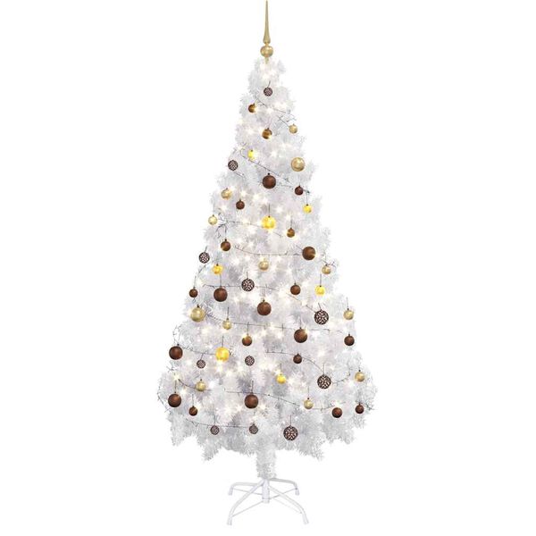 vidaXL Arbre de Noël artificiel pré-éclairé/boules 180 cm 620 branches