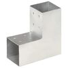 vidaXL Connecteur de poteau Forme en L M&eacute;tal galvanis&eacute; 81x81 mm