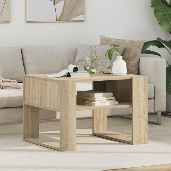vidaXL Table basse Ch&ecirc;ne Sonoma 66 x 53 x 45 cm Bois d'ing&eacute;nierie