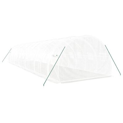 vidaXL Serre avec cadre en acier blanc 36 m² 12x3x2 m