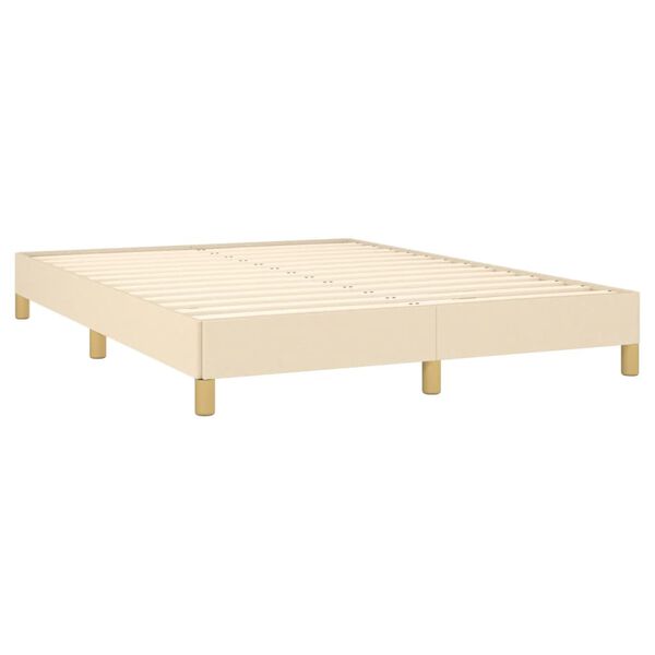 vidaXL Cadre de lit sans matelas cr&egrave;me 140x190 cm tissu