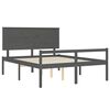 vidaXL Lit pour personne &acirc;g&eacute;e t&ecirc;te de lit gris 160x200 cm bois massif
