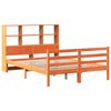 vidaXL Lit biblioth&egrave;que sans matelas cire marron 140x200cm bois massif