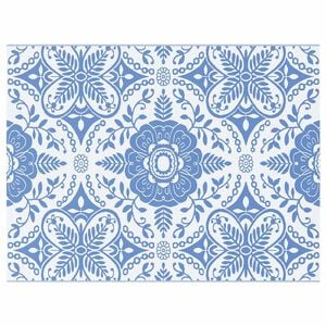 vidaXL Tapis d'ext&eacute;rieur Floral ARAKIL Bleu b&eacute;b&eacute; et blanc 400 &times; 300 cm