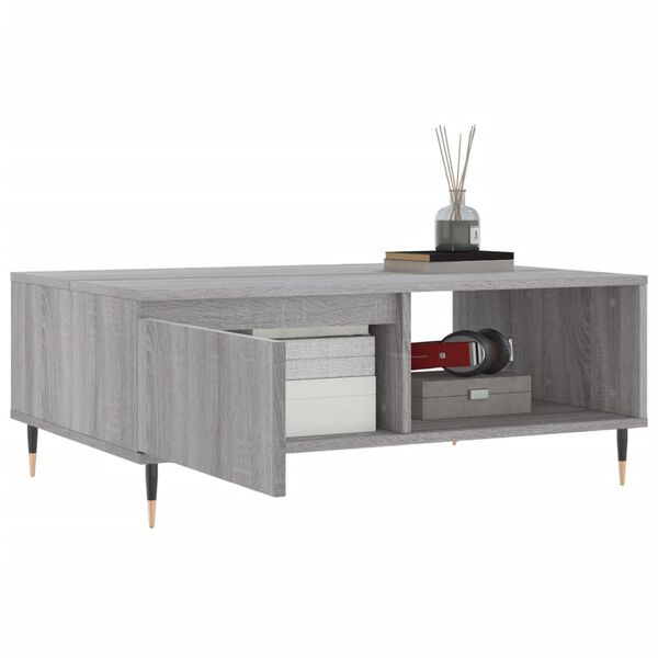 vidaXL Table basse sonoma gris 90x60x35 cm bois d'ing&eacute;nierie