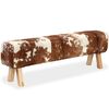 vidaXL Banc Cuir v&eacute;ritable de ch&egrave;vre 160x28x50 cm