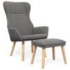 vidaXL Chaise de relaxation avec repose-pied Gris clair Tissu