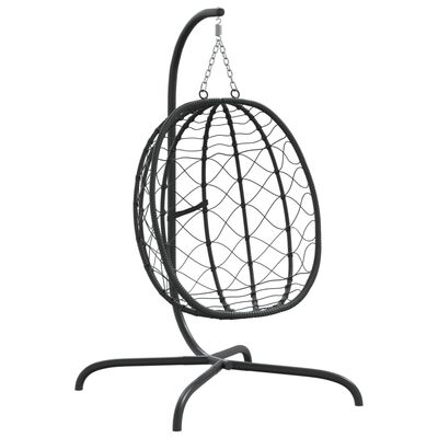 vidaXL Chaise suspendue en forme d'œuf avec coussin Anthracite