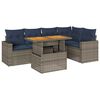 vidaXL Salon de jardin 6 pcs avec coussins gris r&eacute;sine tress&eacute;e