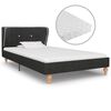 vidaXL Lit avec matelas Gris fonc&eacute; Jute 90 x 200 cm