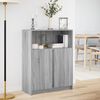 vidaXL Buffet avec LED sonoma gris 77x34x100 cm bois d'ing&eacute;nierie