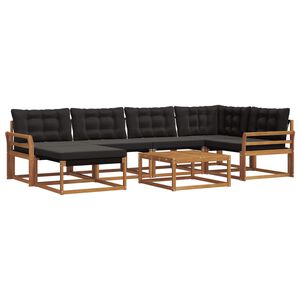 vidaXL Ensemble de canap&eacute;s d'ext&eacute;rieur 19 pcs Naturel et Noir