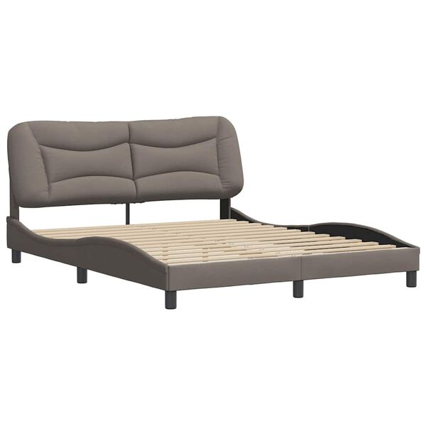 vidaXL Cadre de lit sans matelas Hvar taupe 160x200 cm tissu