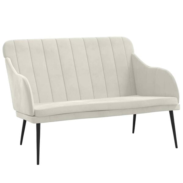 vidaXL Banc Cr&egrave;me 110x76x80 cm Velours