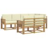 vidaXL Ensemble de canap&eacute;s d'ext&eacute;rieur 7 pc Blanc et cr&egrave;me Polyester