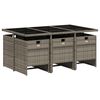 vidaXL Ensemble à manger de jardin et coussins 7 pcs gris rotin
