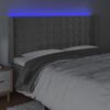 vidaXL T&ecirc;te de lit &agrave; LED Gris clair 183x16x118/128 cm Velours