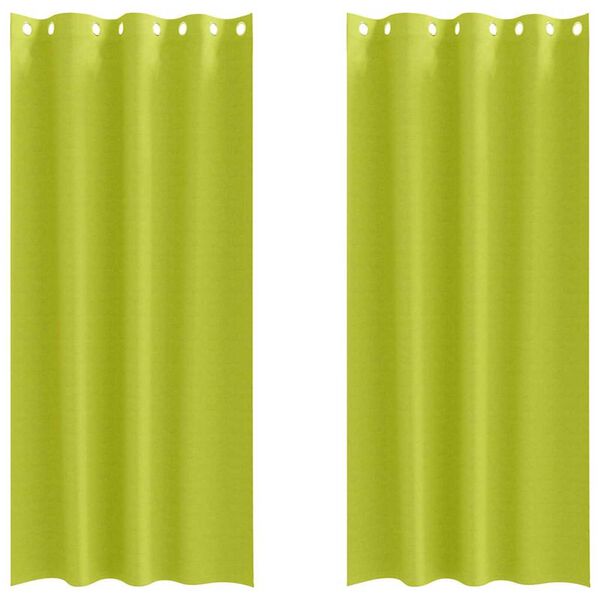 vidaXL Rideaux occultants avec anneaux 2 pcs Vert 260 x 140 cm