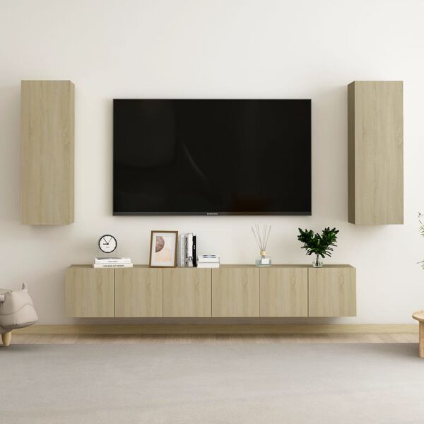 vidaXL Ensemble de meubles TV 5 pcs Ch&ecirc;ne sonoma Bois d'ing&eacute;nierie