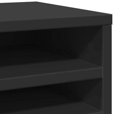 vidaXL Organisateur de bureau noir 36x26x29,5 cm bois d'ingénierie
