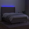 vidaXL Sommier &agrave; lattes de lit matelas LED Taupe 140x190 cm Tissu