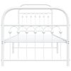 vidaXL Cadre de lit m&eacute;tal sans matelas avec pied de lit blanc 80x200cm