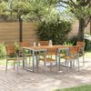 vidaXL Ensemble de salle &agrave; manger pour jardin 7 pcs Gris
