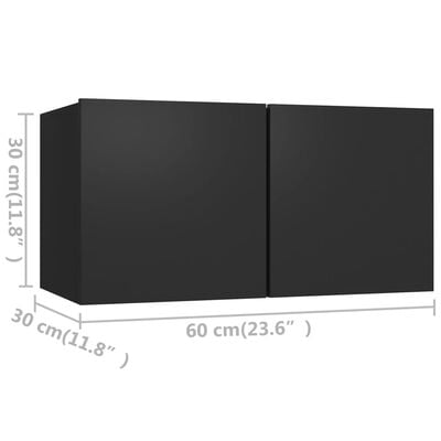 vidaXL Ensemble de meubles TV 10 pcs Noir Bois d'ingénierie