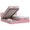 vidaXL Lit ottoman avec matelas avec t&ecirc;te de lit 2 pcs Rose Velours