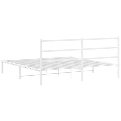 vidaXL Cadre de lit métal sans matelas et tête de lit blanc 193x203 cm