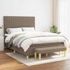 vidaXL Sommier &agrave; lattes de lit avec matelas Taupe 140x190 cm Tissu