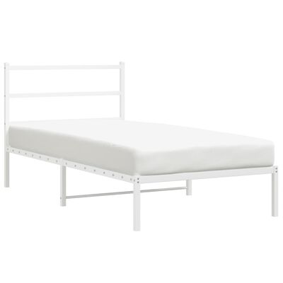 vidaXL Cadre de lit métal sans matelas et tête de lit blanc 100x200 cm