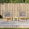 vidaXL Salon de jardin 3 pcs bois massif douglas