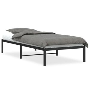 vidaXL Cadre de lit m&eacute;tal sans matelas noir 90x190 cm