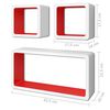 vidaXL &Eacute;tag&egrave;res murales Forme de cube 6 pcs Blanc et rouge