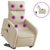 vidaXL Fauteuil inclinable de massage &eacute;lectrique Cr&egrave;me Tissu